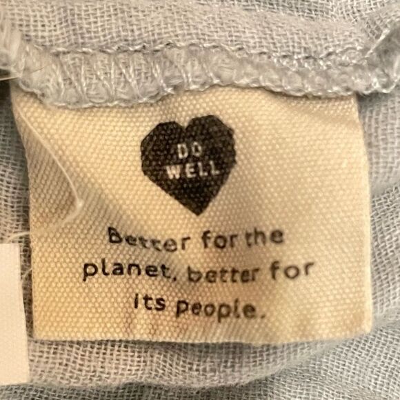 Madewell Short Ruffle Sleeve Easy Mini Dress Pockets Glassware Blue Size Medium - Picture 7 of 8